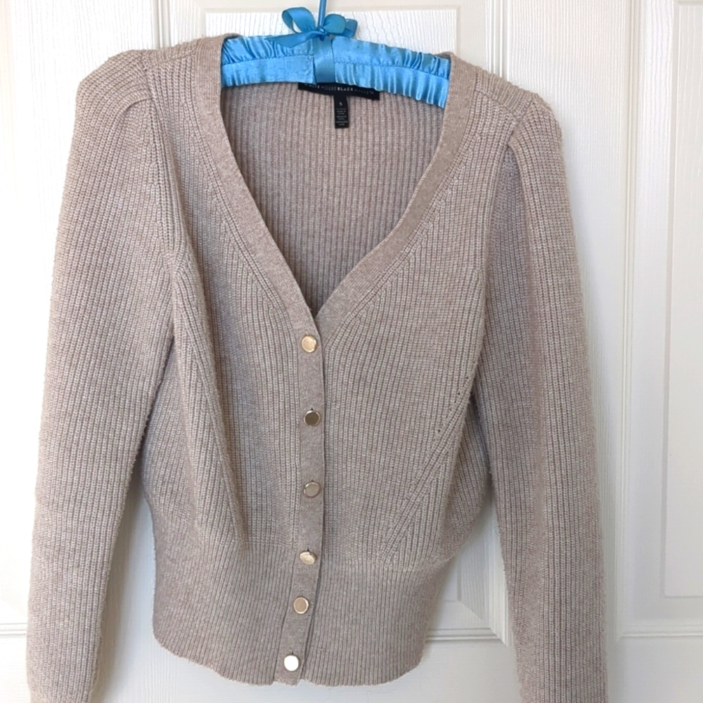v-neck cropped cardigan sweater warm white house black market